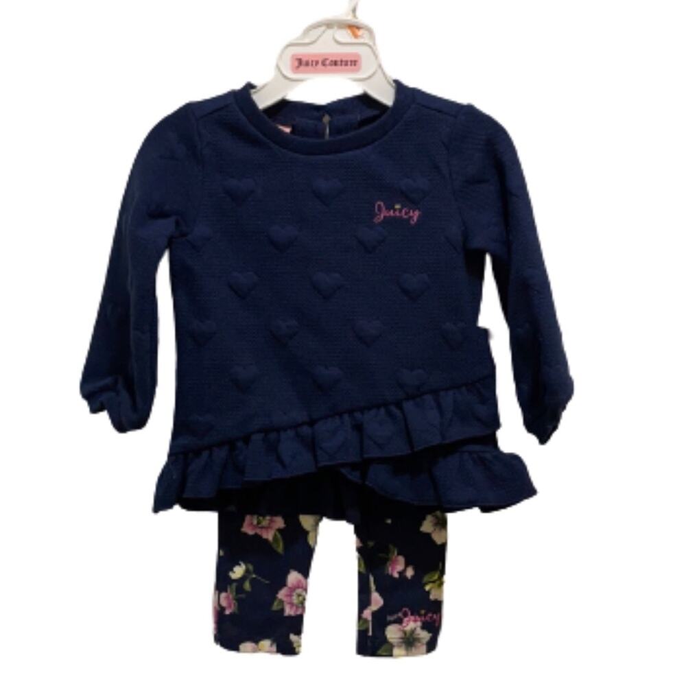 2 Piece Navy Floral Set